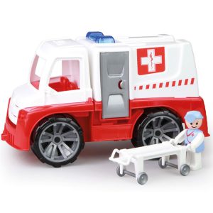 Ambulans LENA Truxx 29 cm w zestawie z figurką z noszami, otwierane drzwi LENA