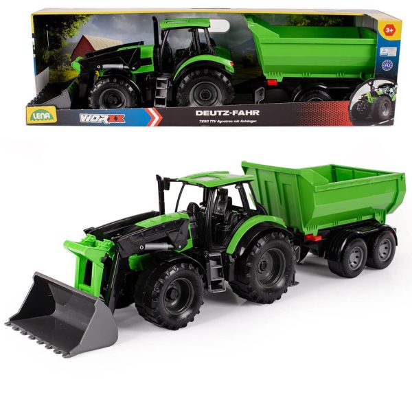 LENA Traktor z przyczepą DEUTZ FAHR 7250 Agrotron WORXX 04617 LENA