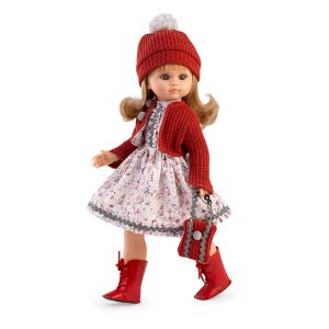 Lalka hiszpańska FANY lalka stojąca w uroczym czerwonym komplecie 42 cm Berbesa