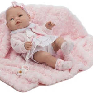 Lalka hiszpańska bobas z kocykiem i smoczkiem ROSA 41 cm dziewczynka Berbesa