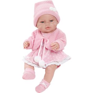 Lalka hiszpańska bobas w ubranku ze smoczkiem 42 cm lala winyl Berbesa
