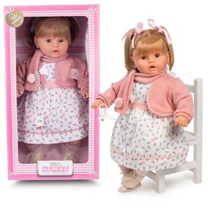 Lalka hiszpańska z kucykami ze smoczkiem - mówiąca, pachnąca 64cm Berbesa