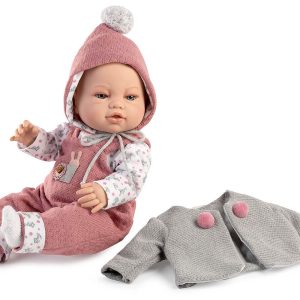 Lalka niemowlak bobas gumowy z akcesoriami 42 cm hiszpańska Berbesa