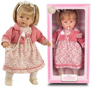 Lalka hiszpańska duża lala dziewczynka z włosami mówiąca Dulzon 64 cm Berbesa