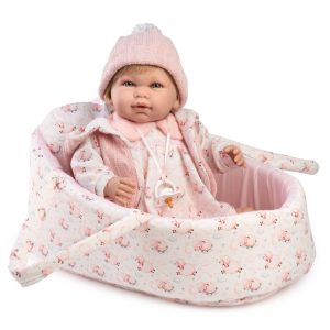 Lalka hiszpańska w nosidełku Daniela funkcyjna płacze i mówi 42 cm Berbesa