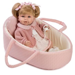 Lalka hiszpańska Daniela w nosidełku funkcyjna płacze i mówi 45 cm Berbesa