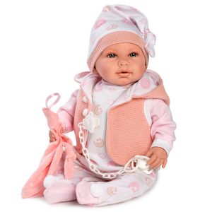 Lalka hiszpańska bobas mówiący z akcesoriami DANIELA 42 cm Berbesa